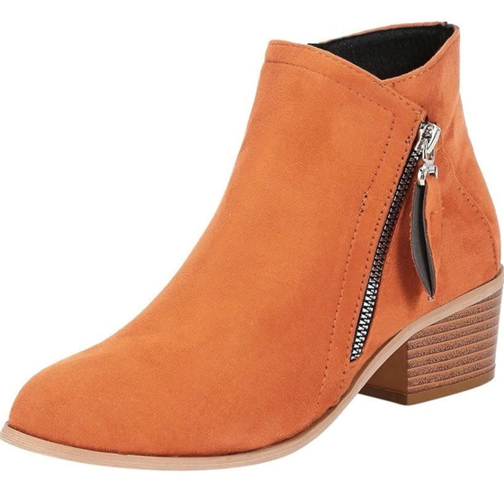 Ankle Boots for Women Low Chunky Heel